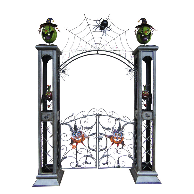 ZaerLtdInternational Iron Halloween Cemetery Gate with Arch Wayfair